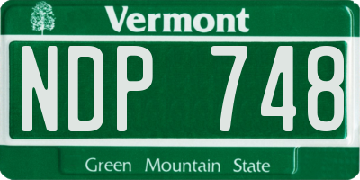 VT license plate NDP748