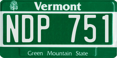 VT license plate NDP751
