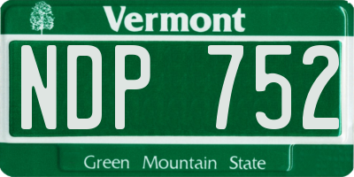 VT license plate NDP752