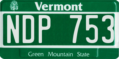 VT license plate NDP753