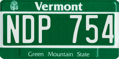 VT license plate NDP754