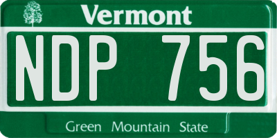 VT license plate NDP756
