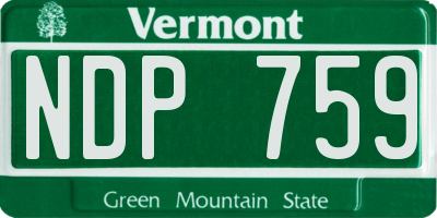 VT license plate NDP759