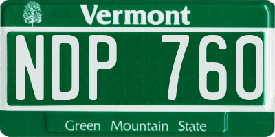 VT license plate NDP760