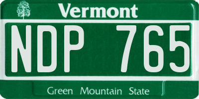 VT license plate NDP765
