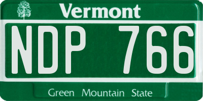 VT license plate NDP766