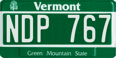 VT license plate NDP767