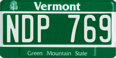 VT license plate NDP769