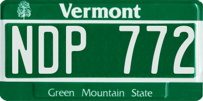 VT license plate NDP772