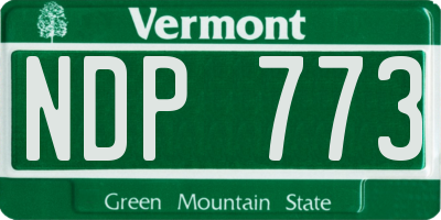 VT license plate NDP773