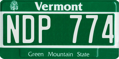 VT license plate NDP774