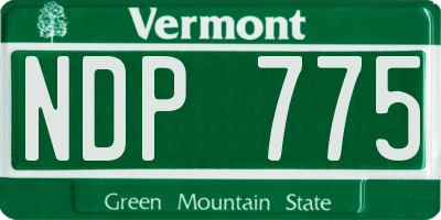 VT license plate NDP775