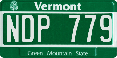 VT license plate NDP779