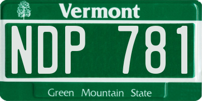 VT license plate NDP781