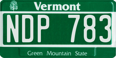 VT license plate NDP783