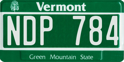 VT license plate NDP784