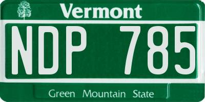 VT license plate NDP785