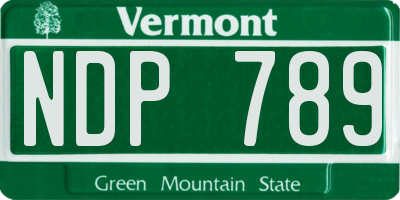 VT license plate NDP789