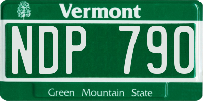 VT license plate NDP790