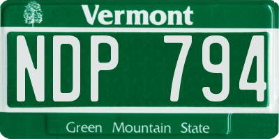 VT license plate NDP794
