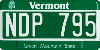 VT license plate NDP795