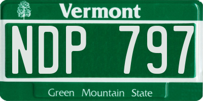 VT license plate NDP797