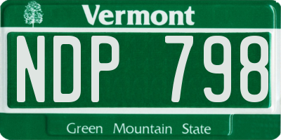 VT license plate NDP798