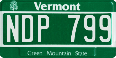 VT license plate NDP799