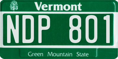 VT license plate NDP801