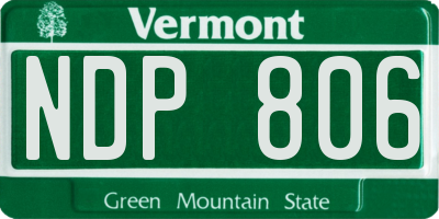 VT license plate NDP806
