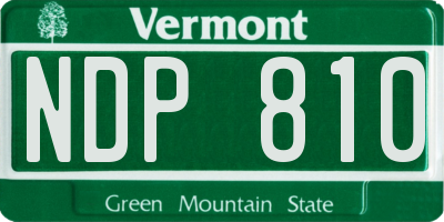 VT license plate NDP810