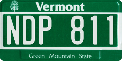 VT license plate NDP811
