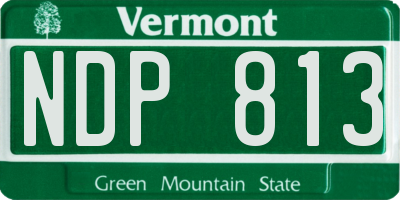 VT license plate NDP813