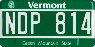 VT license plate NDP814