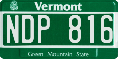 VT license plate NDP816