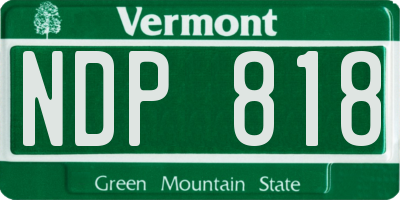 VT license plate NDP818