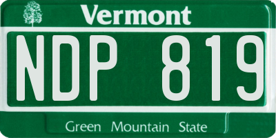 VT license plate NDP819