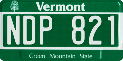 VT license plate NDP821