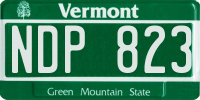 VT license plate NDP823