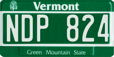 VT license plate NDP824