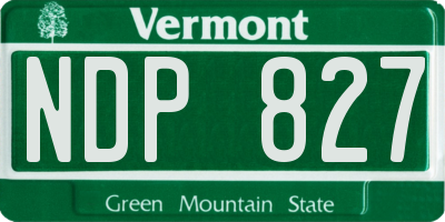 VT license plate NDP827