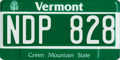 VT license plate NDP828