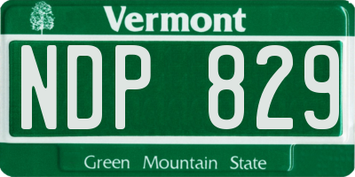 VT license plate NDP829