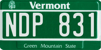 VT license plate NDP831