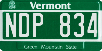 VT license plate NDP834