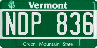 VT license plate NDP836