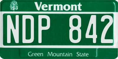 VT license plate NDP842