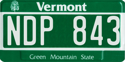 VT license plate NDP843