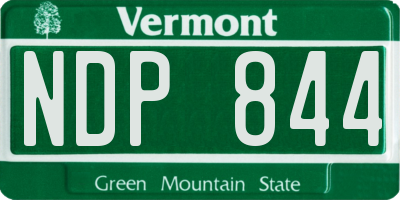 VT license plate NDP844