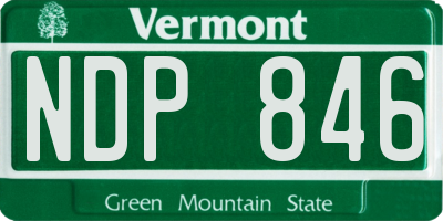 VT license plate NDP846